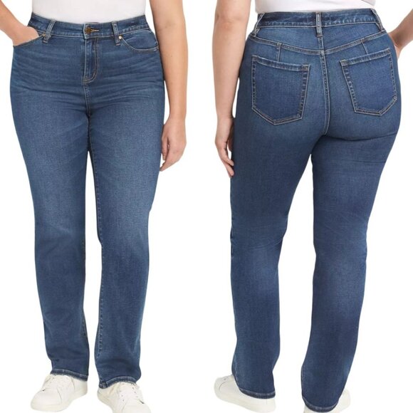 Lane Bryant Fit Genius Straight High-Rise Stretch Jeans Flex Waistband 22 / 24 - Picture 3 of 14